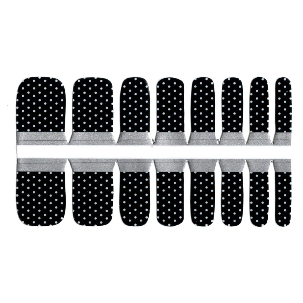 Black Toe Nails/Kids Nail Wraps Black White Polka Dot