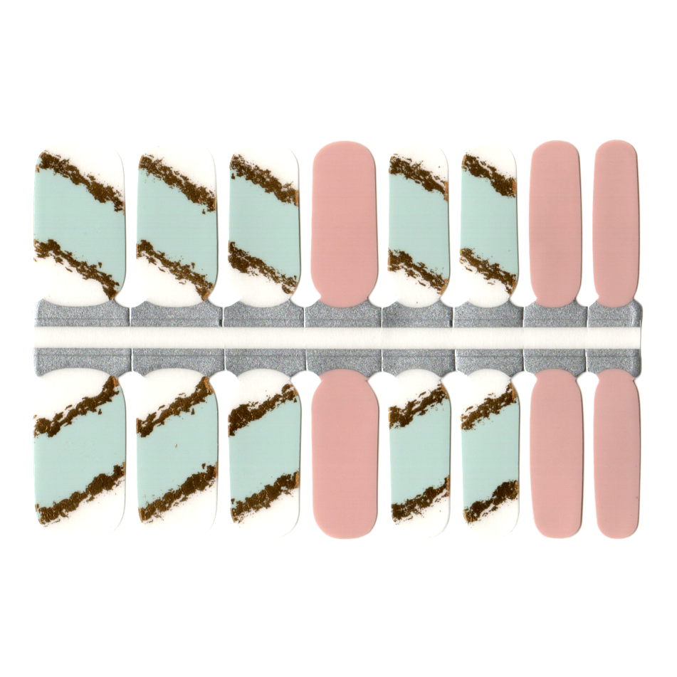 White Smoke Pink Gold Robin Egg Blue Negative Space