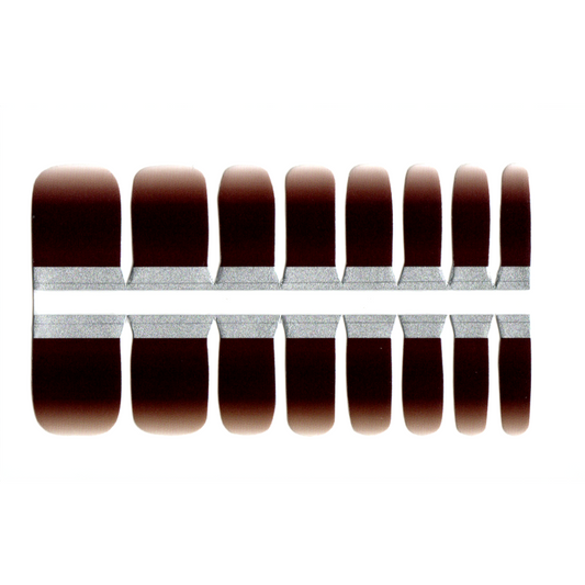 Black Adult Toe Nails/Kids Finger Nail Wraps Brown White Ombre