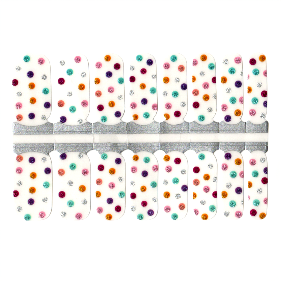 White Smoke Colorful Glitter Polka Dot Clear Background Negative Space