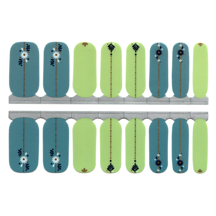 White Smoke Blue Green Daisy Elements