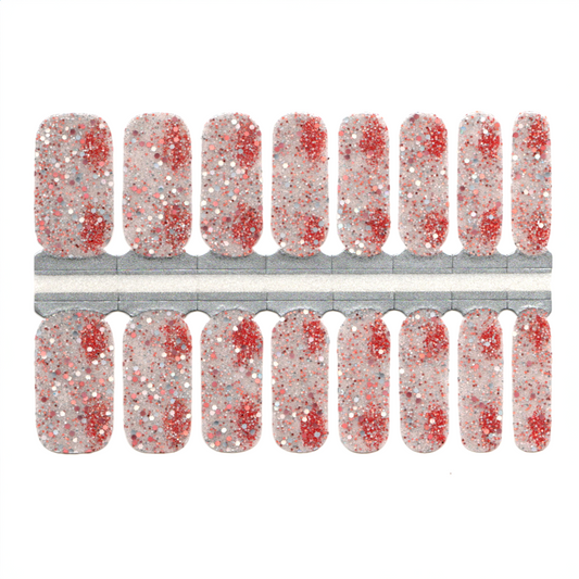 White Smoke Milky Off White and Red Sequin