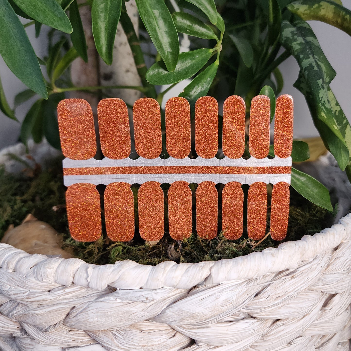 Light Gray Burnt Orange Glitter Solid
