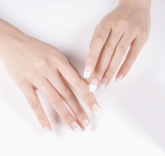 White Smoke Semi-Cured Gel Nail Wraps White French Manicure