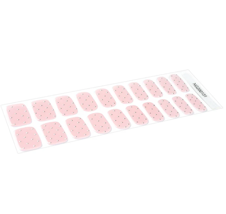 White Smoke Semi-Cured Gel Nail Wraps Pink Champagne
