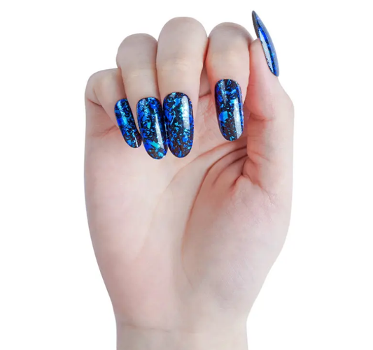 White Smoke Semi-Cured Gel Nail Wraps Blue Flame