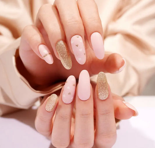 Bisque Semi-Cured Gel Nail Wraps Heart of Gold