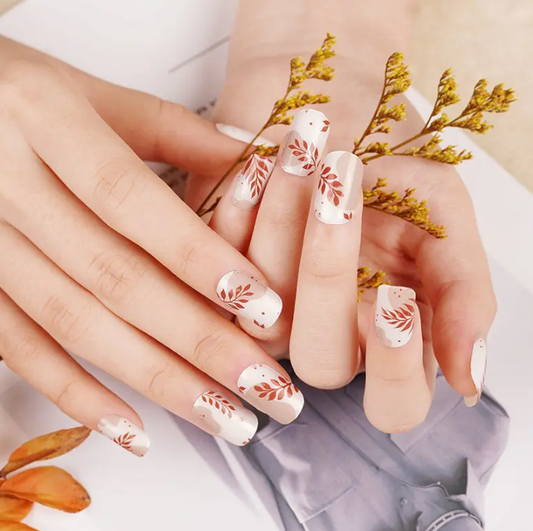 Wheat Semi-Cured Gel Nail Wraps Leaf Me Be