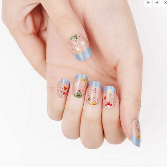 White Smoke Semi-Cured Gel Nail Wraps Picnic Perfect