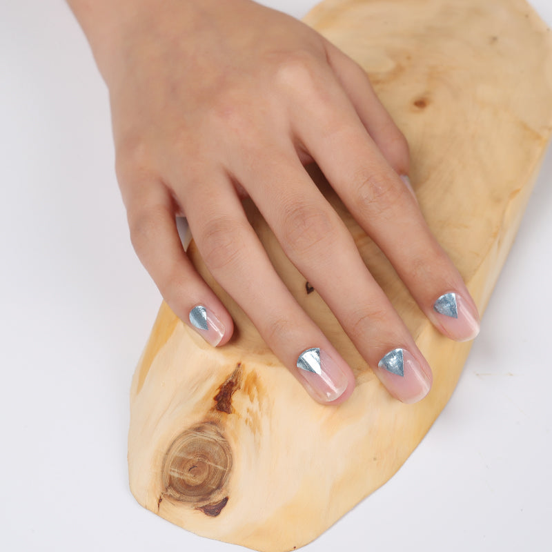 Teal Metallic Foil Triangle Clear Overlay Espace négatif