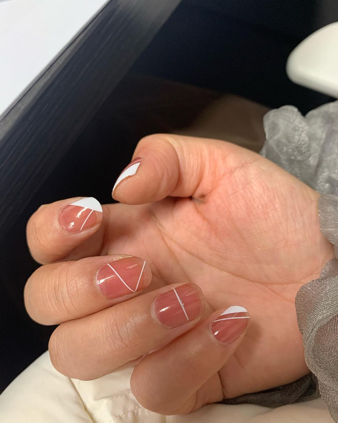 Black Dark Pink Semi-Transparent White Geometry with Lines