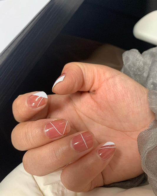 Black Dark Pink Semi-Transparent White Geometry with Lines