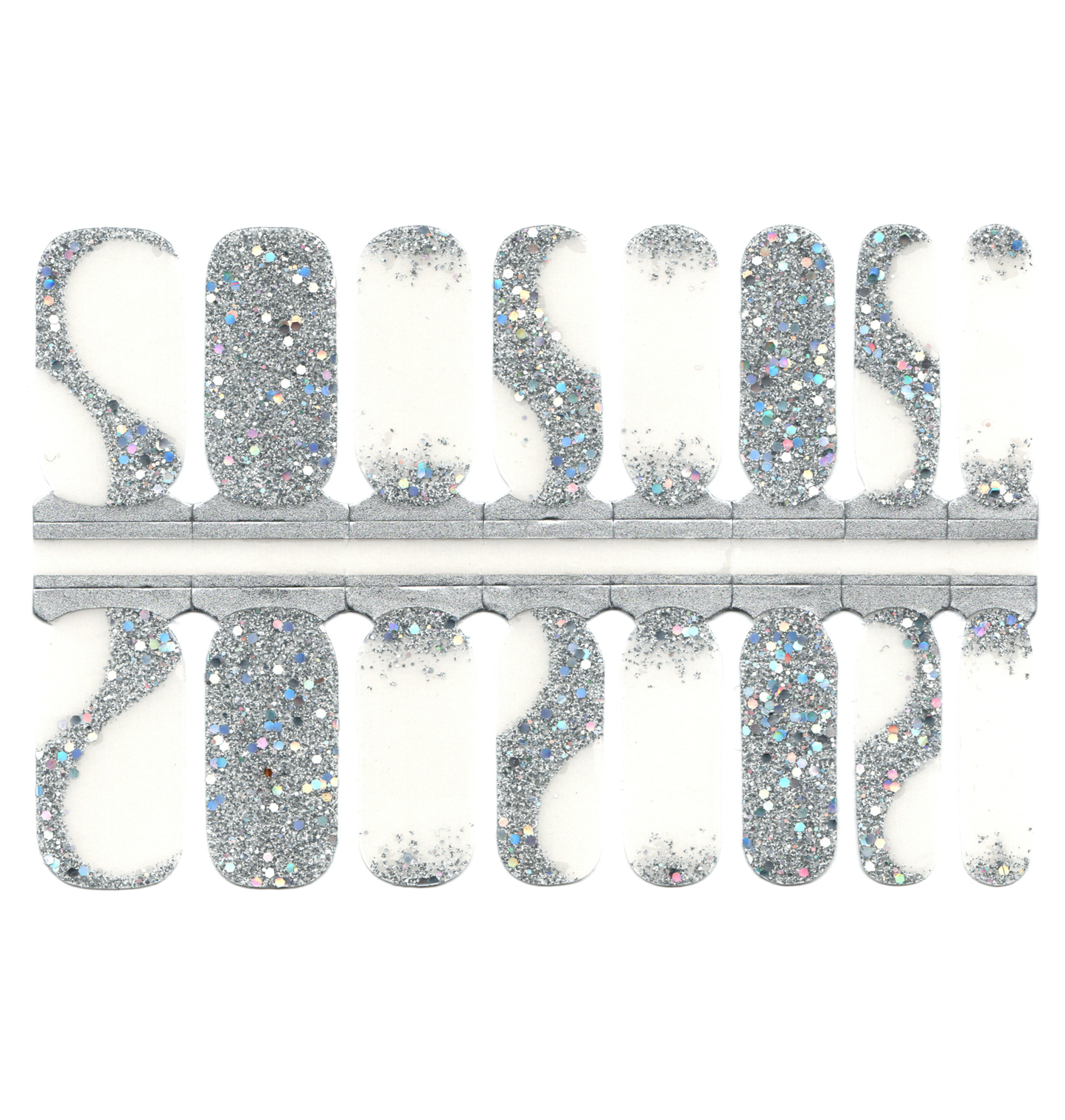 White Smoke Silver Sparkly Sequin Glitter Overlay with Clear Background