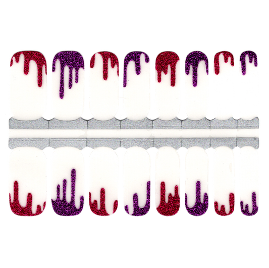 White Smoke Pink and Purple Glitter Dropping with Clear Transparent Background Overlay
