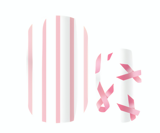 White Smoke Pink and White Cancer Awareness with Glitter