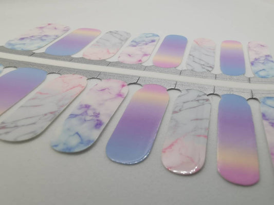 Dark Gray Watercolor Marble Ombre Gradient Pink Purple Blue