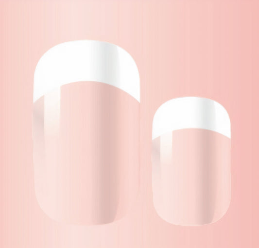 White Smoke Long Elongated French Manicure White Tip with Clear Top