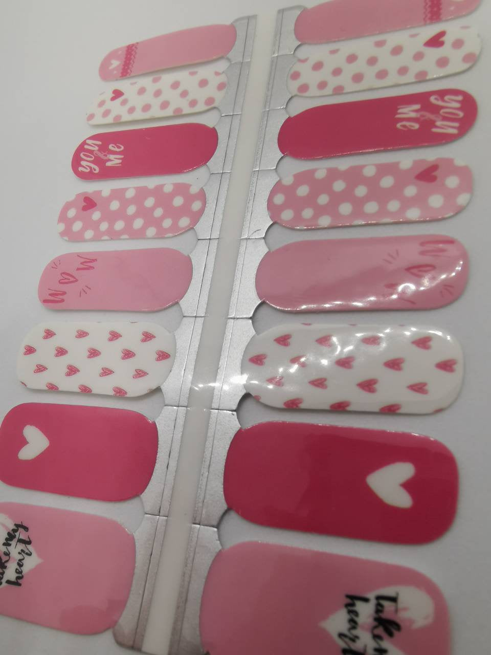 Rosy Brown Take My Heart Pink and White Polka Dot You and Me Engagement Valentine's Day