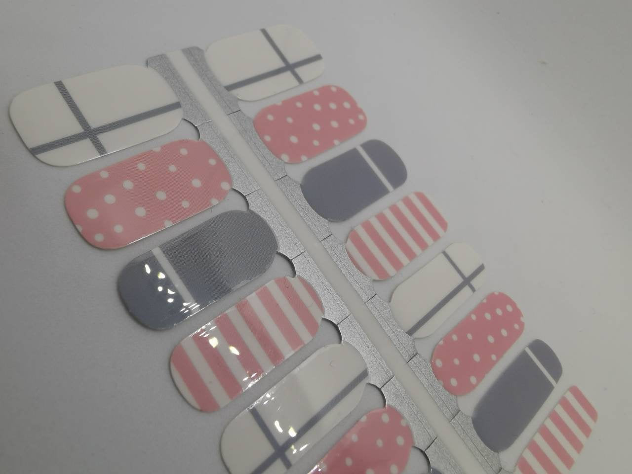 Dark Gray Pastel Colors Grey and Pink Polka Dot Striped Geometry