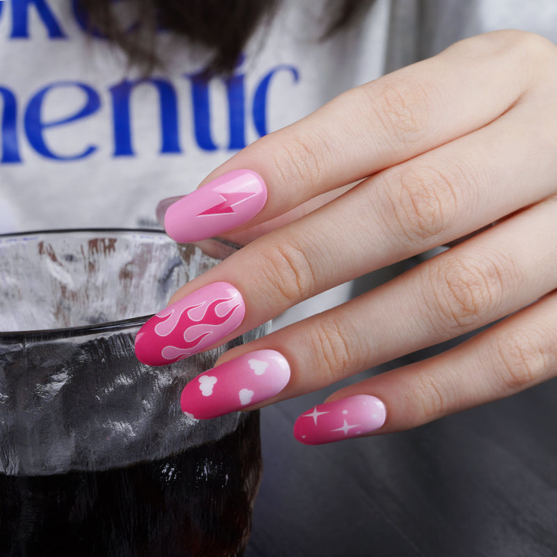 Semi-Cured Gel Nail Wraps - Cosmic Pink