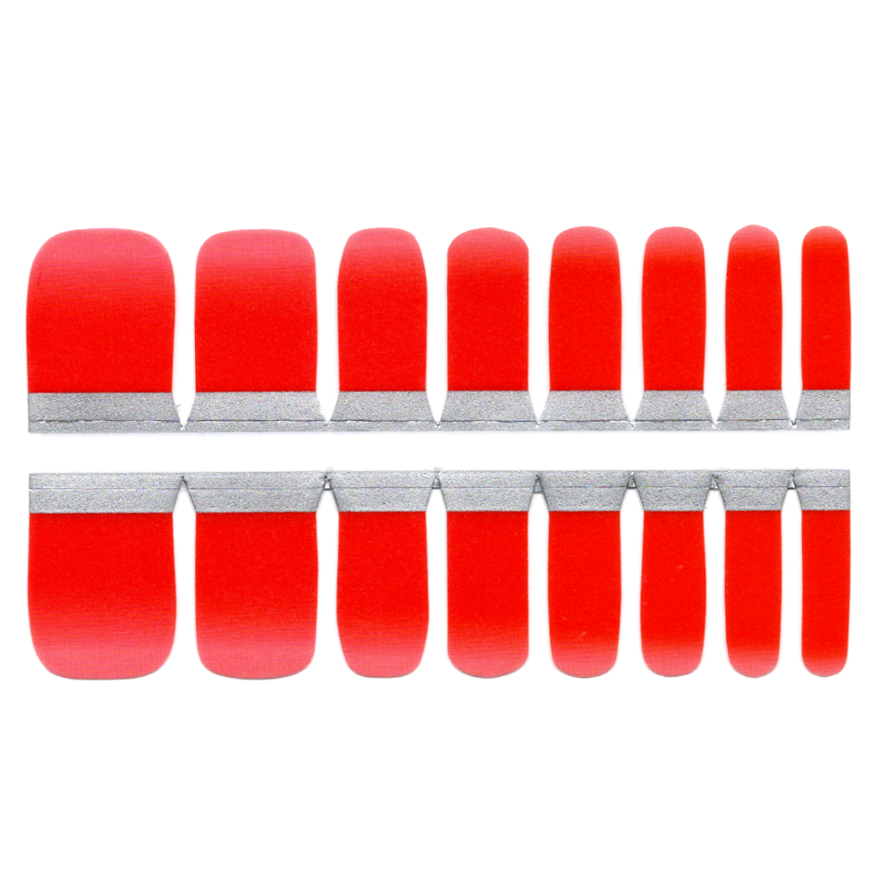 Red Toe Nails/Kids Nail Wraps Red and Pink Ombre Gradient