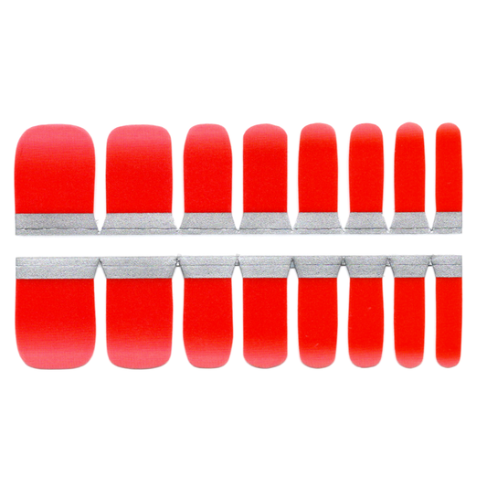 Red Toe Nails/Kids Nail Wraps Red and Pink Ombre Gradient