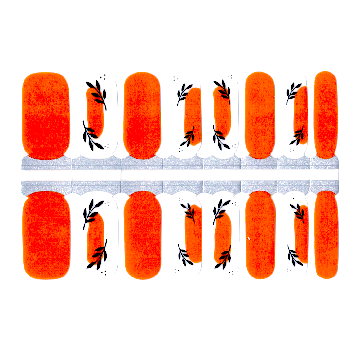 White Smoke Bright Orange with Black Leaf Branch Clear Background Negative Space
