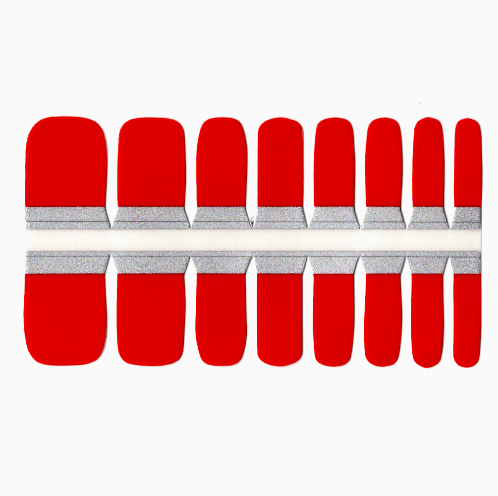 Red Toe Nails/Kids Nail Wraps Red Solid Color