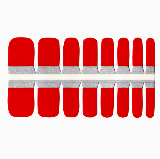 Red Toe Nails/Kids Nail Wraps Red Solid Color