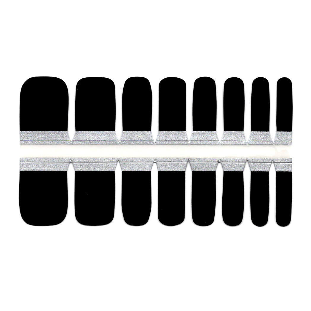 Black Toe Nails/Kids Nail Wraps Black Solid Color