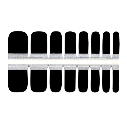 Black Toe Nails/Kids Nail Wraps Black Solid Color