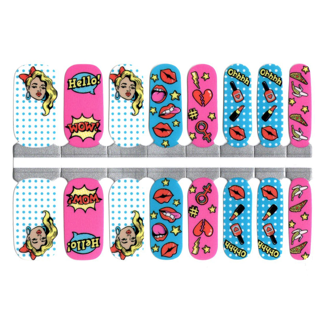 White Smoke Retro Pop Art Comic Lips, Lipstick, Blonde Girl