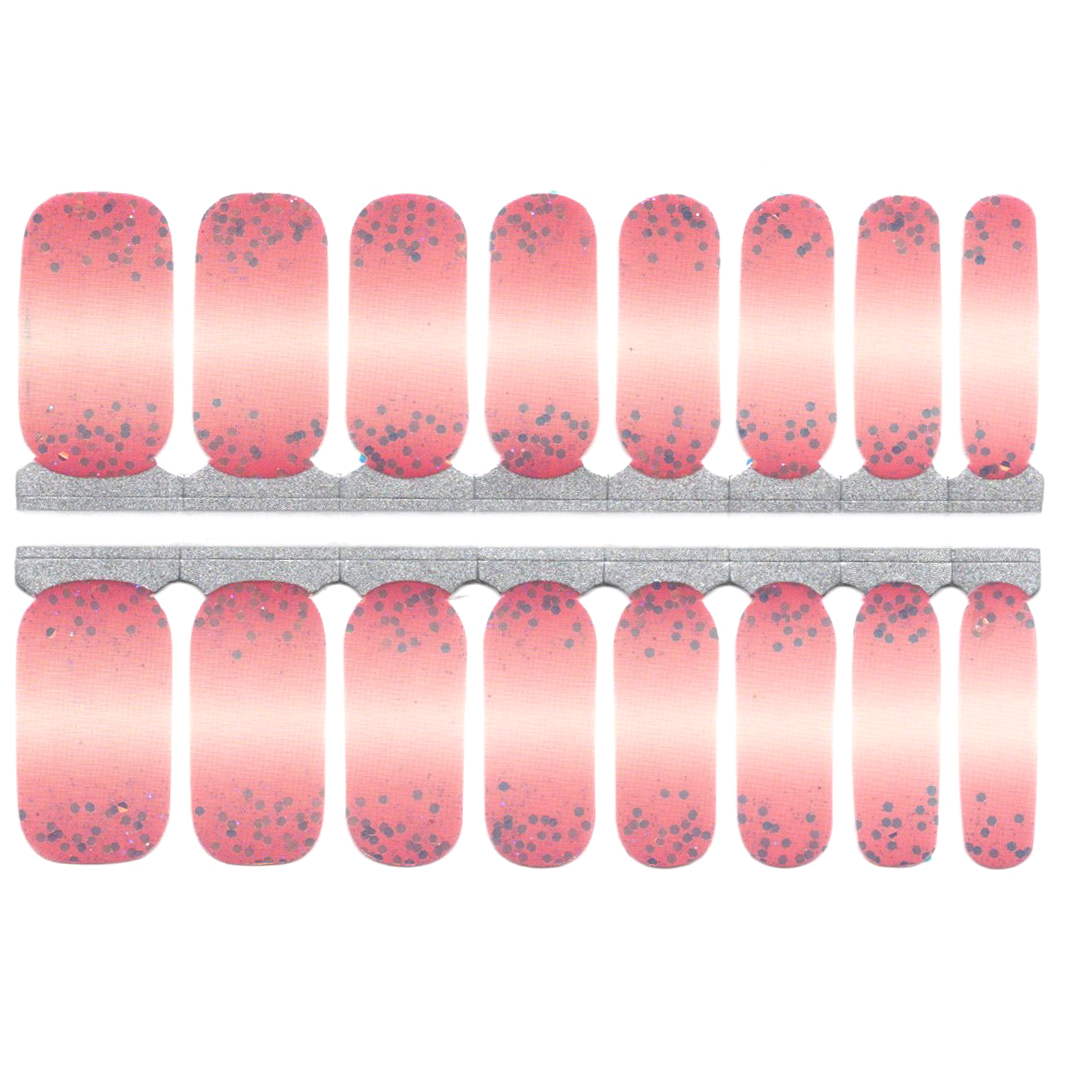 White Smoke Pink to White Ombre Gradient with Sequin