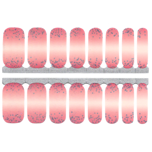 White Smoke Pink to White Ombre Gradient with Sequin