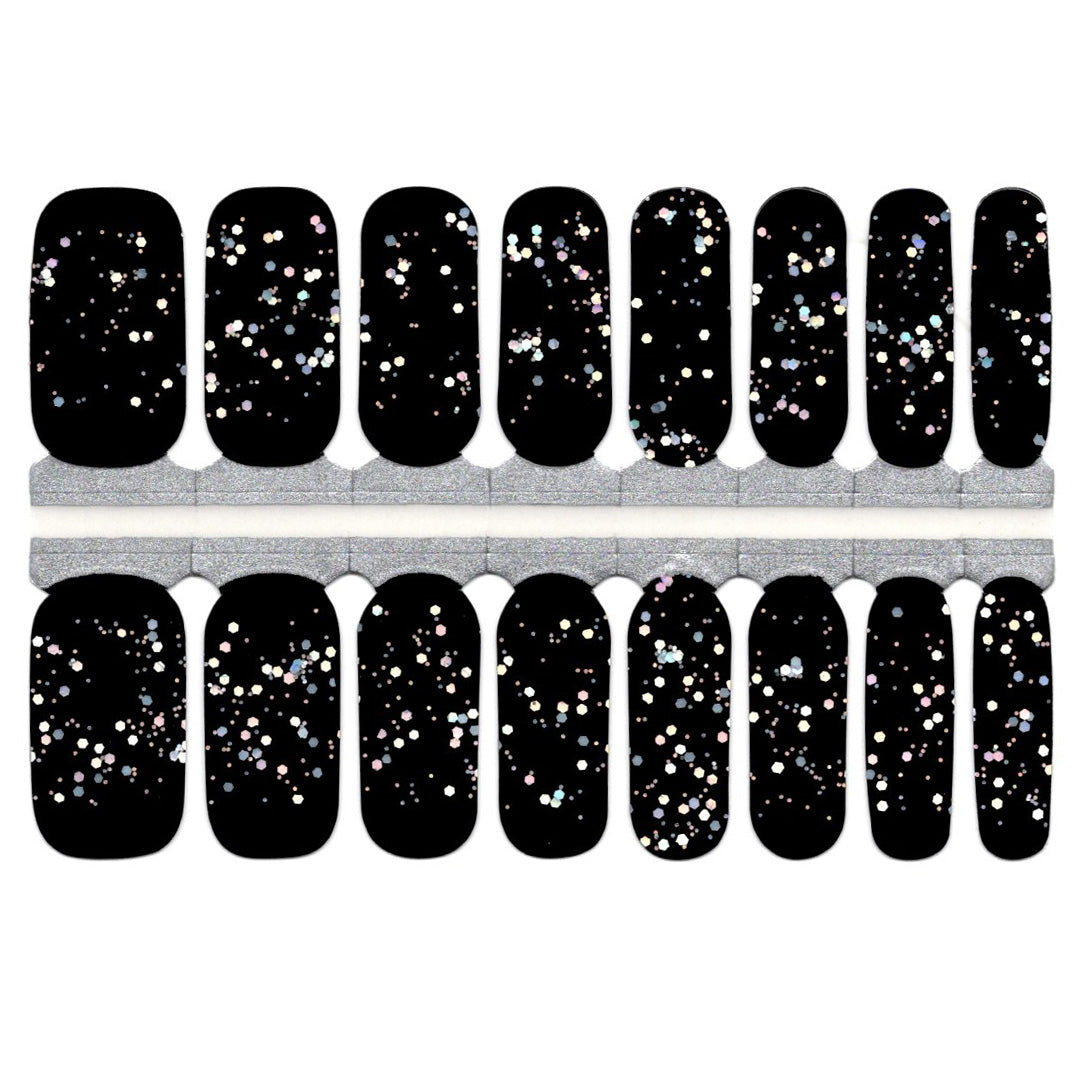 Black Black Silver Sequin Glitter