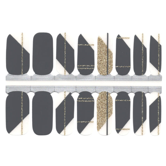 Dim Gray Dark Grey Gold Glitter Lines Geometry