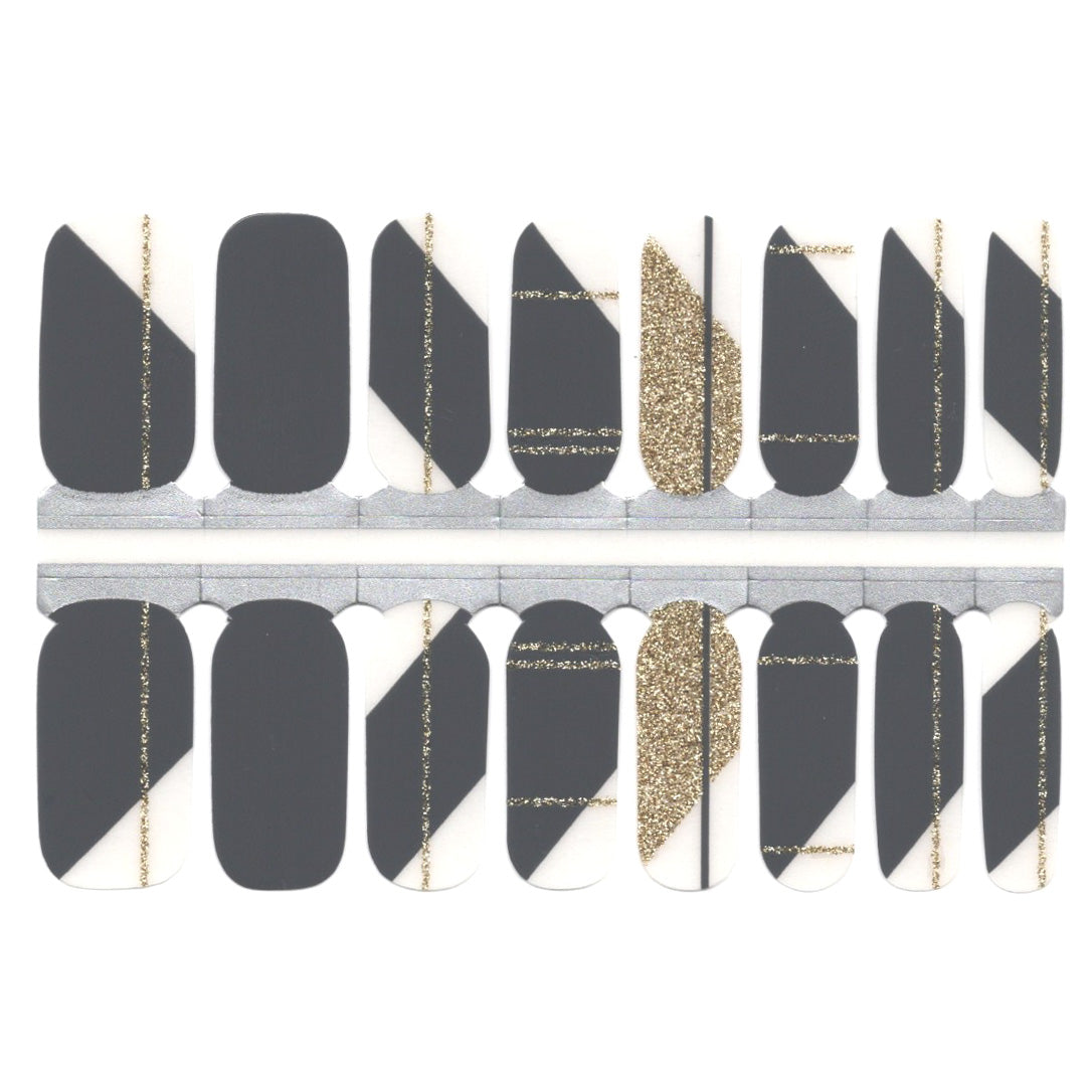 Dim Gray Dark Grey Gold Glitter Lines Geometry