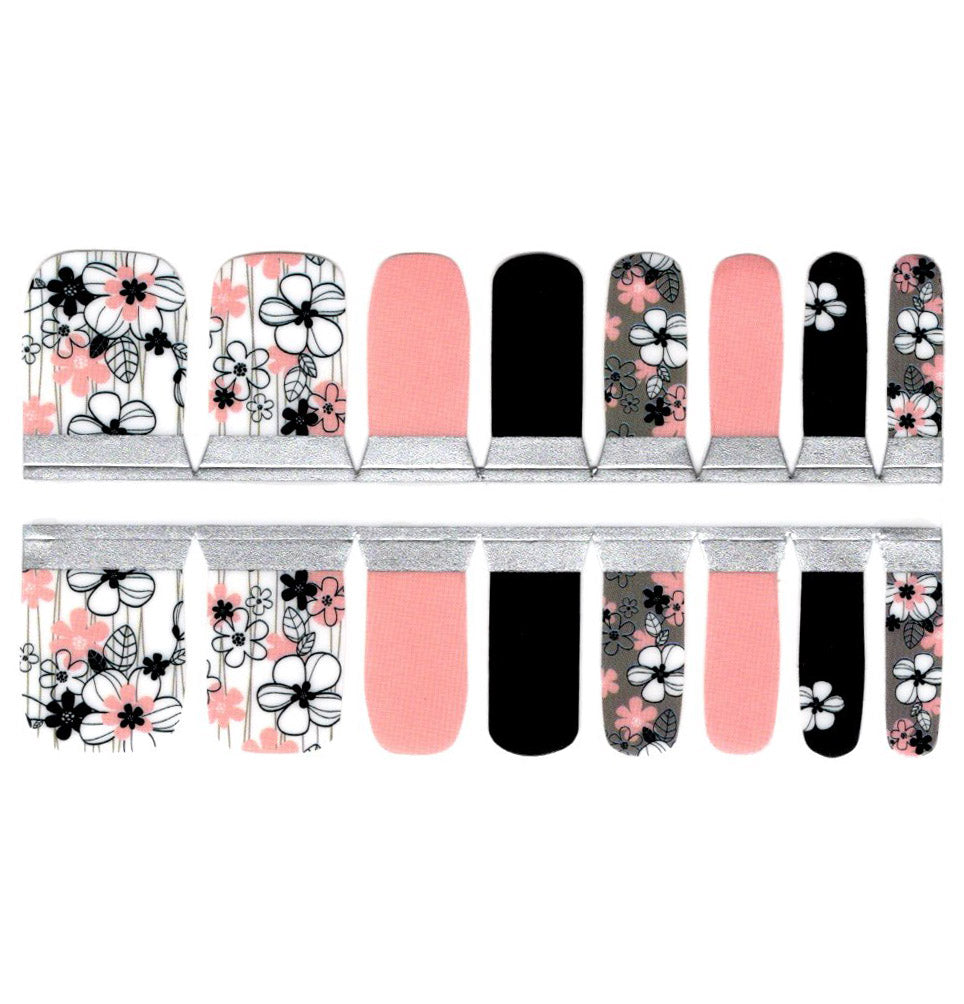 White Smoke Toe Nails/Kids Nail Wraps - Flirty Florals