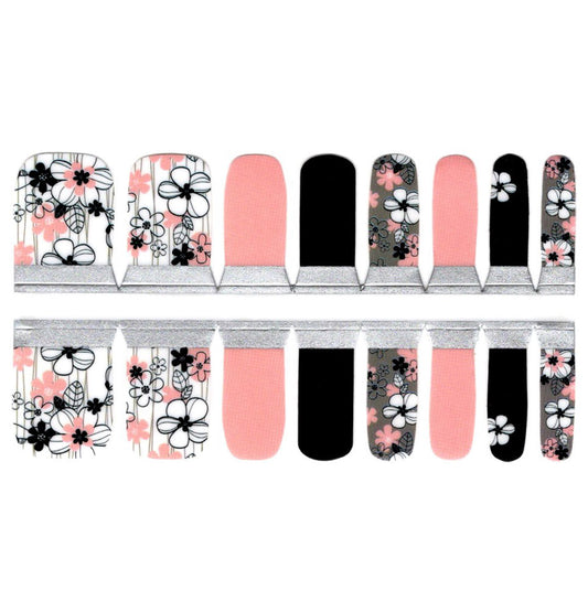 White Smoke Toe Nails/Kids Nail Wraps - Flirty Florals