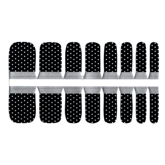 Black Toe Nails/Kids Nail Wraps Black White Polka Dot