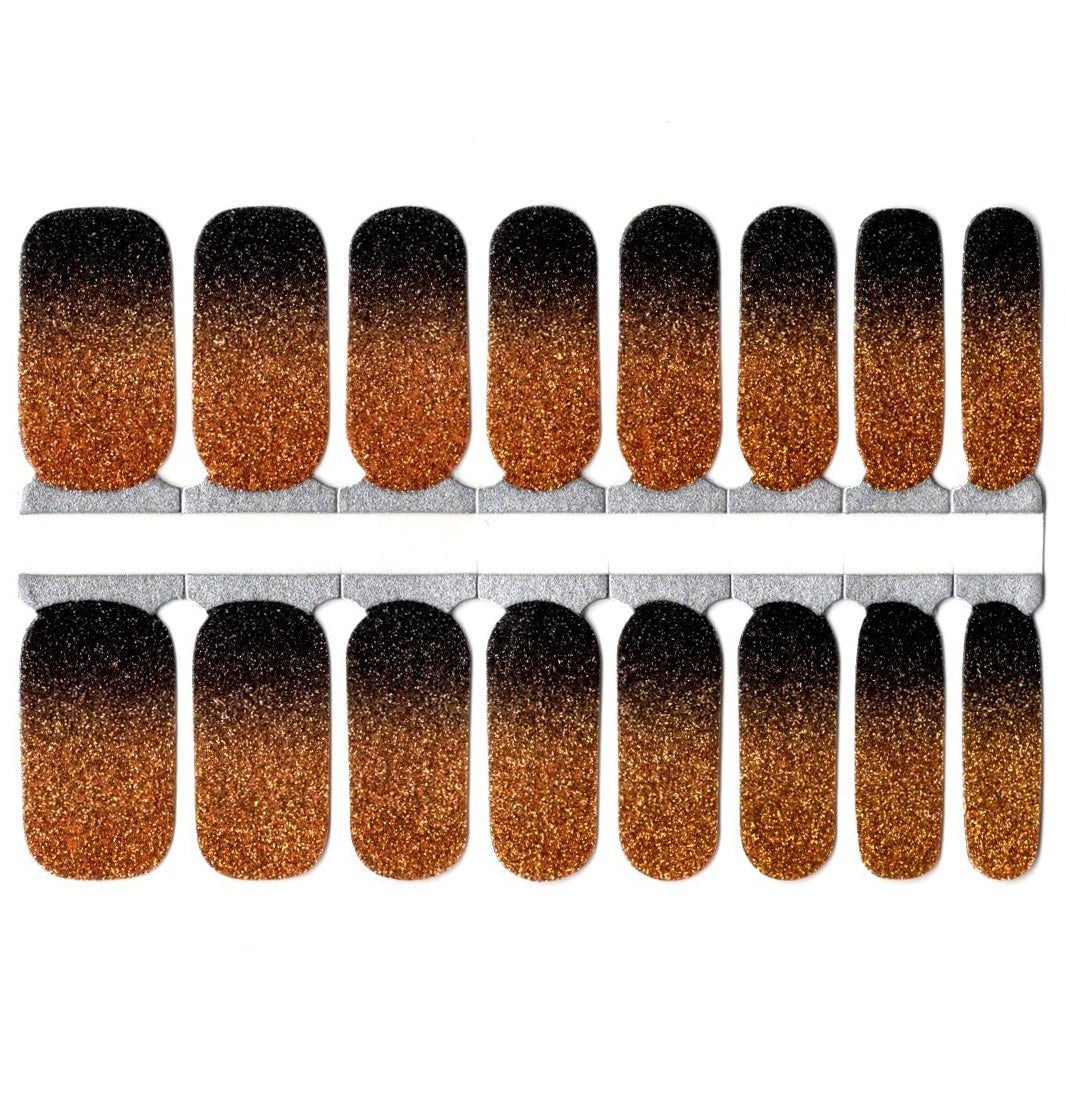 White Smoke Black to Dark Gold Glitter Ombre Gradient
