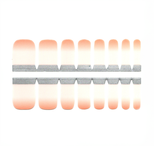 White Smoke Adult Toe Nails/Kids Finger Nail Wraps White Beige Ombre