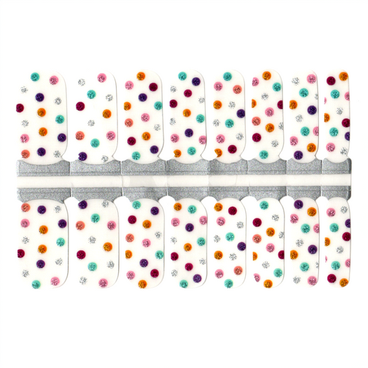 White Smoke Colorful Glitter Polka Dot Clear Background Negative Space