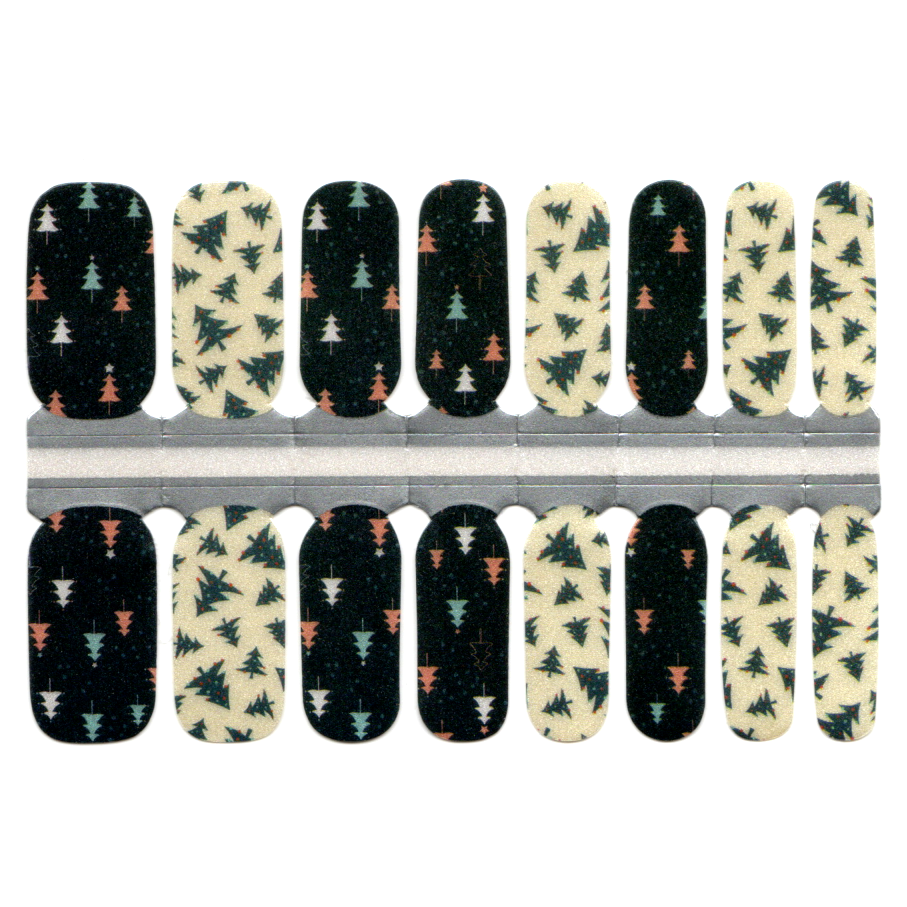 Black Navy Blue Beige Christmas Trees