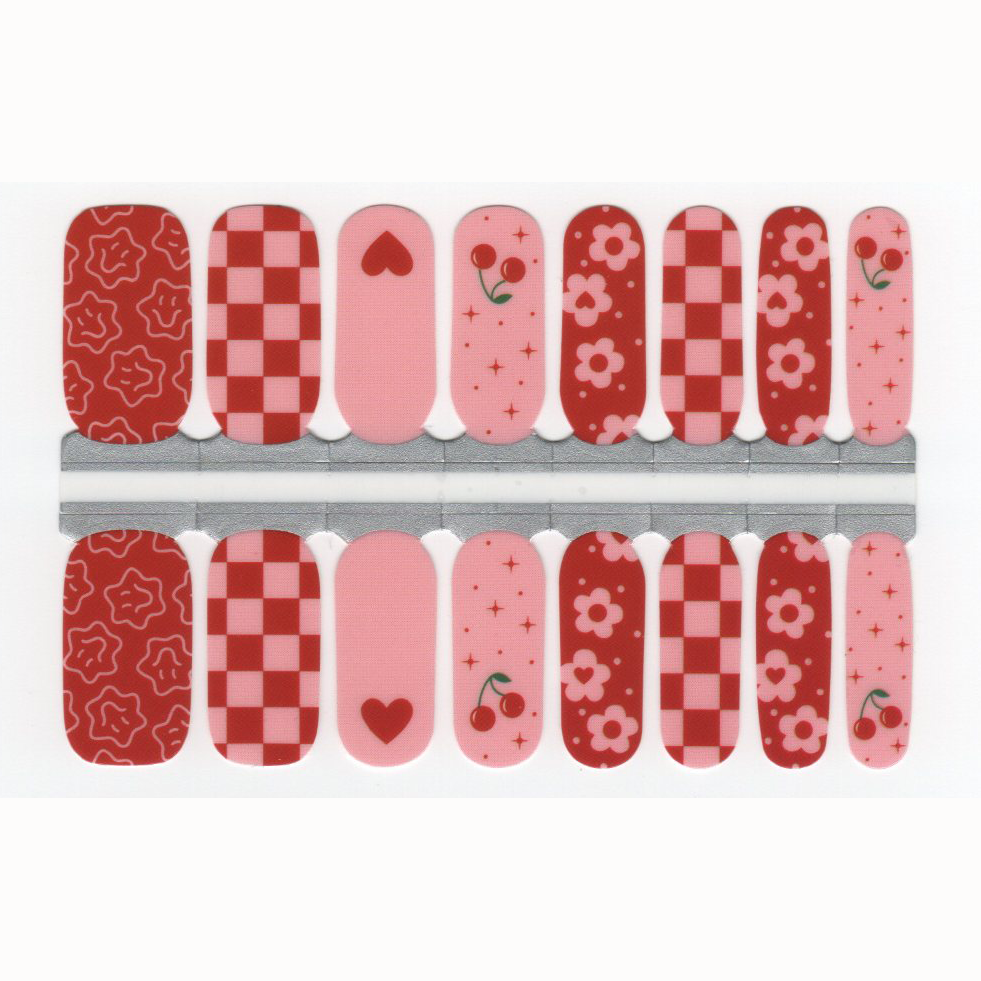 Dark Salmon Cherry Checked Love