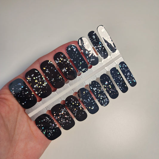 Dark Gray Black Silver Sequin Glitter