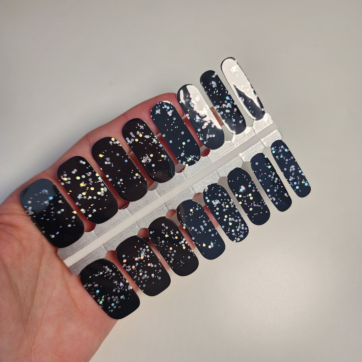 Dark Gray Black Silver Sequin Glitter