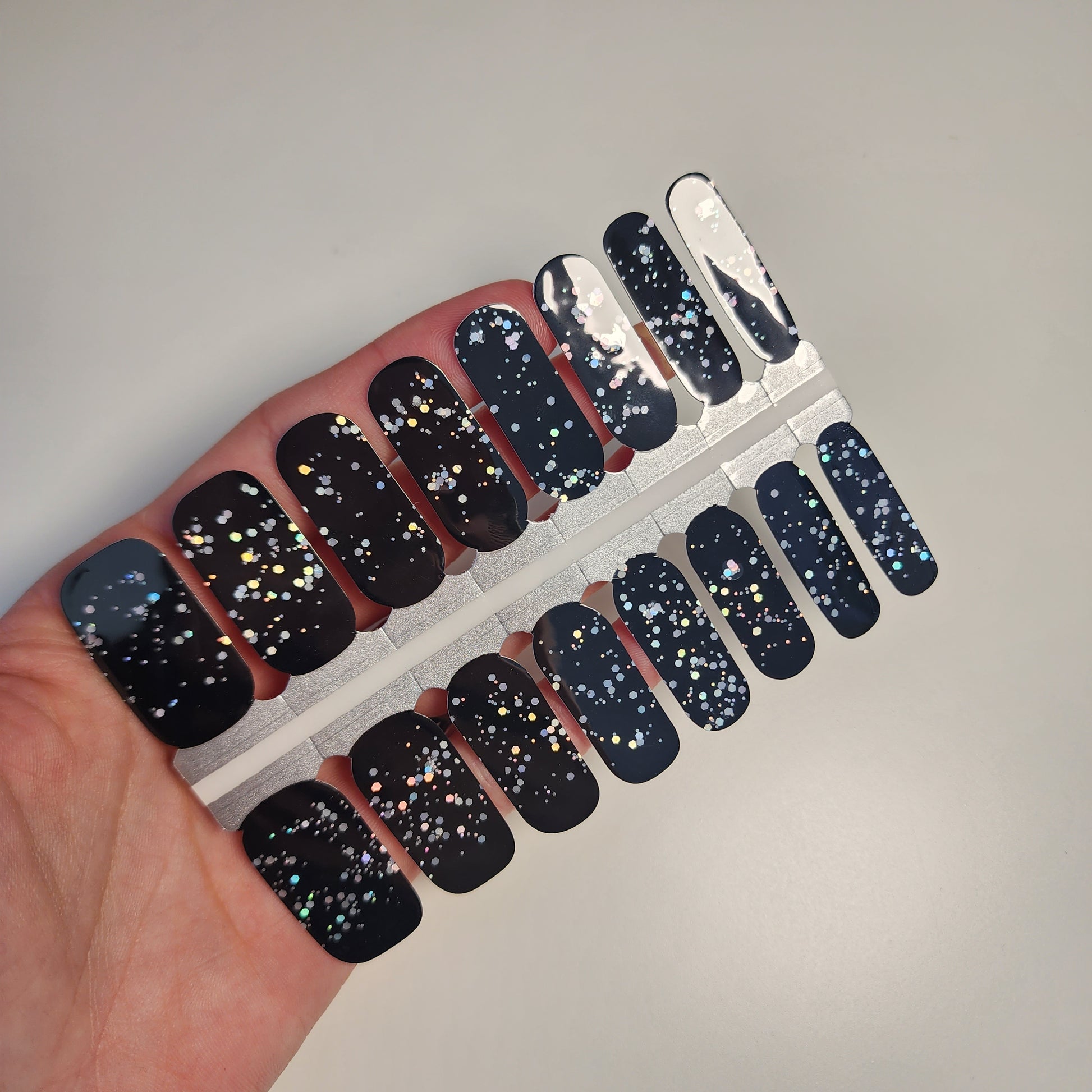Dark Gray Black Silver Sequin Glitter