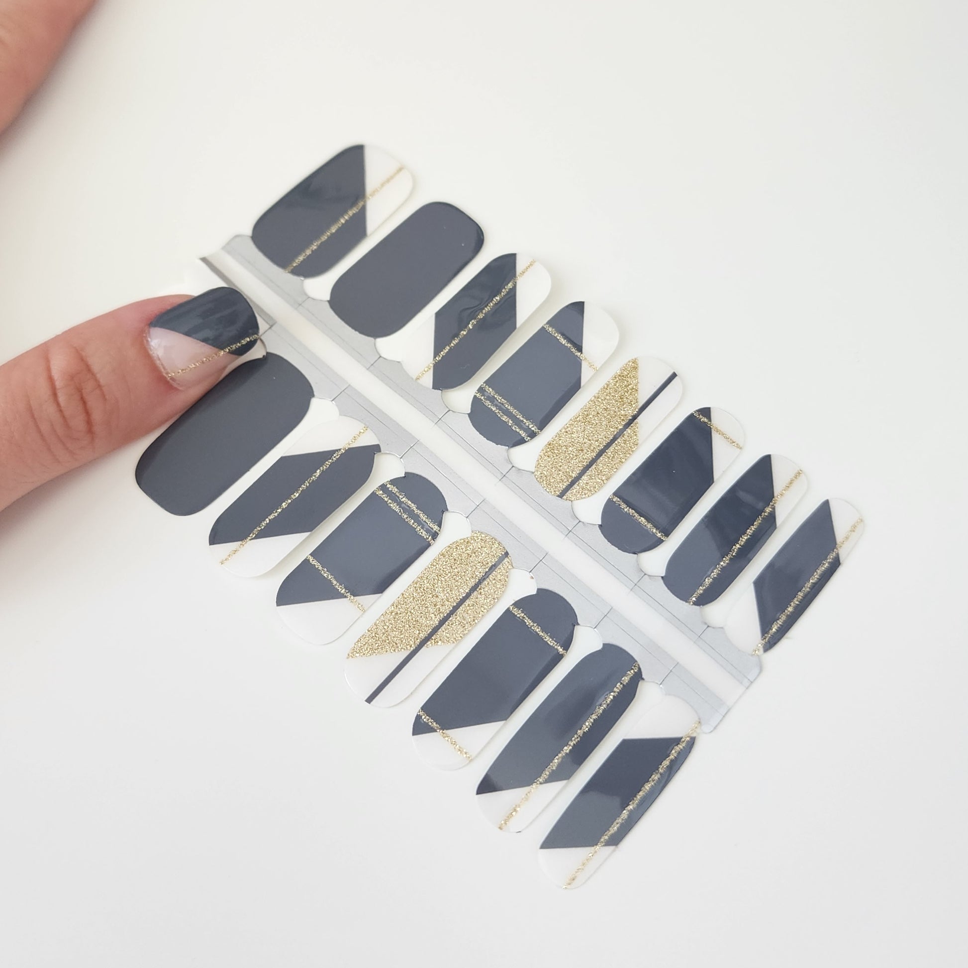 Lavender Dark Grey Gold Glitter Lines Geometry