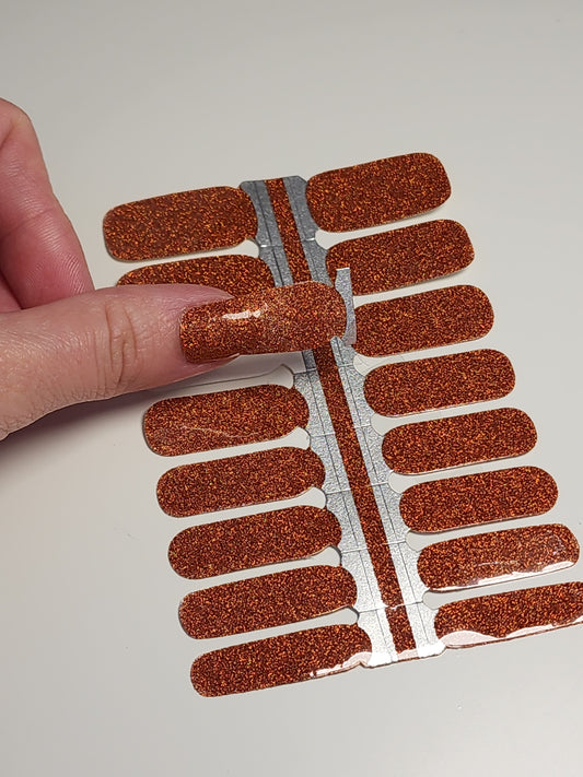 Gray Burnt Orange Glitter Solid